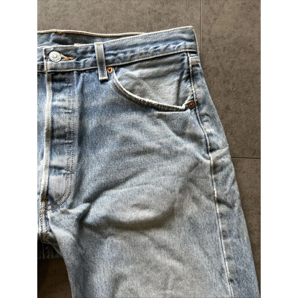 Levi's 501 Button Fly jeans super distressed 35x34 *shrunk* 33x29 retro grunge